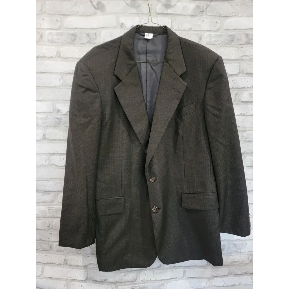 Hickey Freeman Loro Piana 41R Blue Gray Plaid Tasmanian Super 120s Wool Blazer